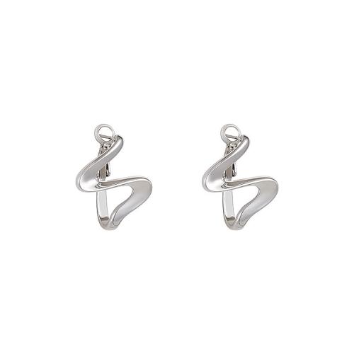 Boucles d'oreilles en alliage de zinc, bijoux de mode & pour femme & creux, couleur originale, 80x70x5mm, Vendu par paire