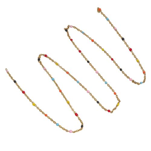 Stainless Steel Jewelry Chain, 304 Stainless Steel, plated, DIY & enamel, gold, Sold By PC