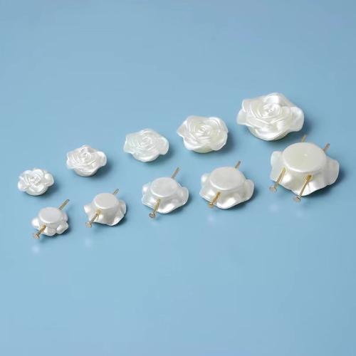 ABS Plastic Beads, petals, DIY & different size for choice, white, Sold By PC