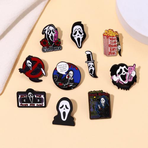 Tibetan Style Brooches, stoving varnish, Halloween Jewelry Gift & different styles for choice, more colors for choice, Sold By PC