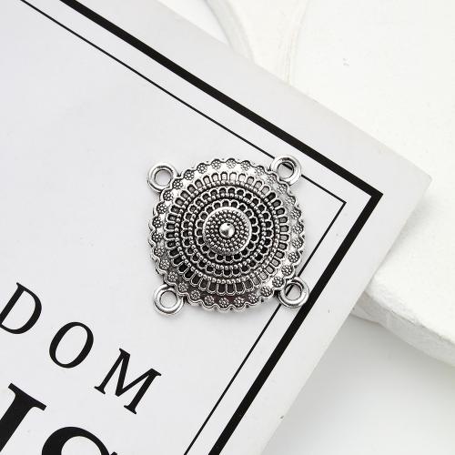 Tibetan Style Connector, antique silver color plated, multihole & DIY, 25x3x25mm, 300PCs/KG, Sold By KG