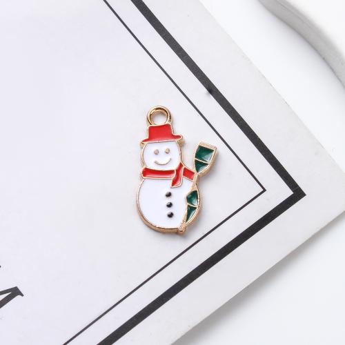 Tibetan Style Enamel Pendants, Snowman, gold color plated, DIY, 11x1x20mm, 500PCs/Bag, Sold By Bag