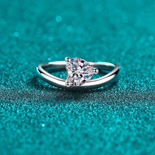 925er Sterling Silber Fingerring, Herz, verschiedenen Materialien für die Wahl & verschiedene Größen vorhanden & für Frau, Größe:4-10, verkauft von PC