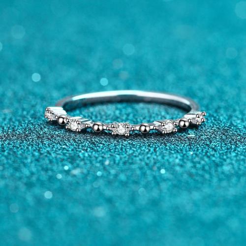 925 Sterling Silver Finger Ring, with Moissanite, different size for choice & for woman, US Ring Size:4.5-9, Sold By PC