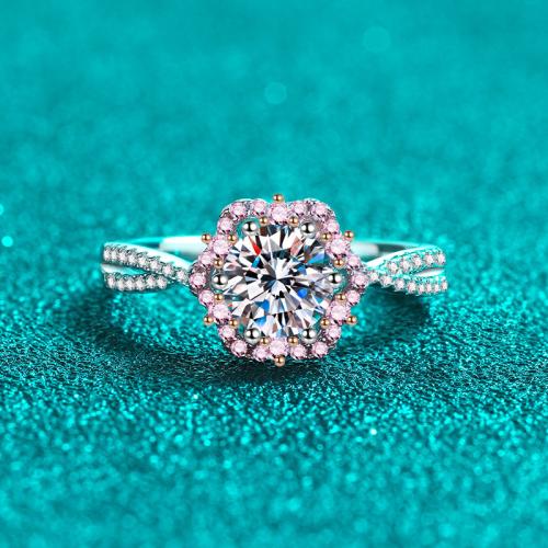 925 Sterling Silver Double Finger Ring, Flower, different materials for choice & different size for choice & for woman, US Ring Size:4.5-10, Sold By PC