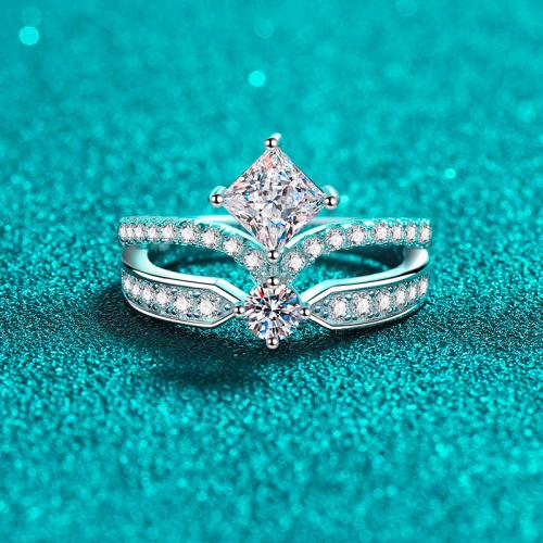 Argent sterling 925 bague, couronne, différents matériaux pour le choix & normes différentes pour le choix & pour femme, Taille:4-10, Vendu par PC