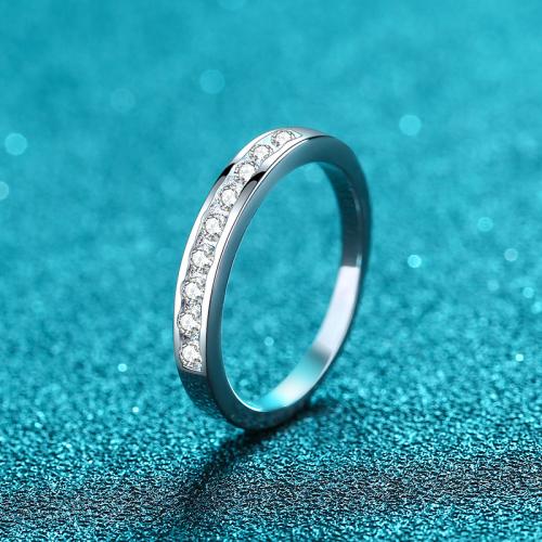 925 Sterling Silver Finger Ring, with Moissanite, different size for choice & for woman, US Ring Size:4.5-9, Sold By PC