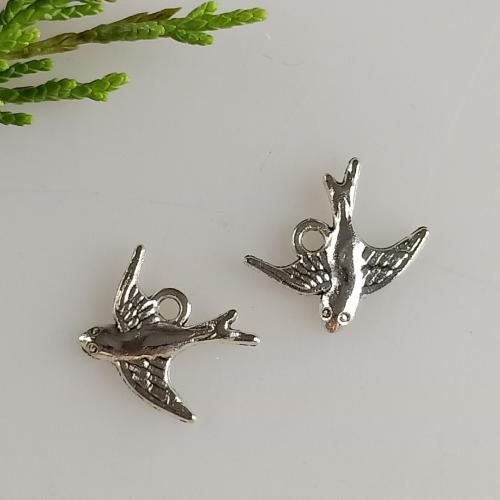 Tibetan Style Animal Pendants, swallow, antique silver color plated, DIY, 10x16mm, 300PCs/Bag, Sold By Bag