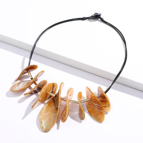 Acrylic Necklace, with Brass, fashion jewelry & for woman, more colors for choice, Length:Approx 61 cm, Sold By PC