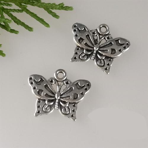 Tibetan Style Animal Pendants, Butterfly, antique silver color plated, DIY & different size for choice, 100PCs/Bag, Sold By Bag