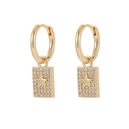 Boucles d'oreilles en laiton zircon cubique pavent, bijoux de mode & styles différents pour le choix & pavé de micro zircon & pour femme, plus de couleurs à choisir, Vendu par paire