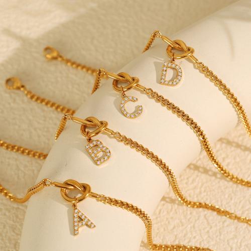 Stainless Steel Jewelry Bracelet, 304 Stainless Steel, with 5cm extender chain, different styles for choice & for woman & with rhinestone, golden, Length:Approx 18 cm, Sold By PC