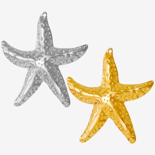 Stainless Steel Animal Pendants, 304 Stainless Steel, Starfish, Vacuum Ion Plating, DIY, more colors for choice, 46x50mm, Sold By PC