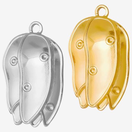 Stainless Steel Pendant Setting, 304 Stainless Steel, Flower Bud, Vacuum Ion Plating, DIY, more colors for choice, 17x27mm, Sold By PC