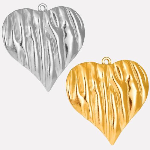 Stainless Steel Heart Pendants, 304 Stainless Steel, Vacuum Ion Plating, DIY, more colors for choice, 38x39mm, Sold By PC