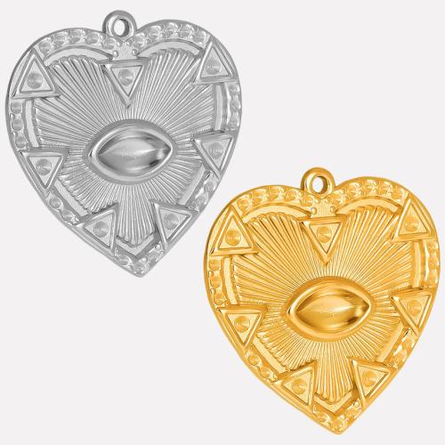 Stainless Steel Pendant Setting, 304 Stainless Steel, Heart, Vacuum Ion Plating, DIY, more colors for choice, 31x31mm, Sold By PC