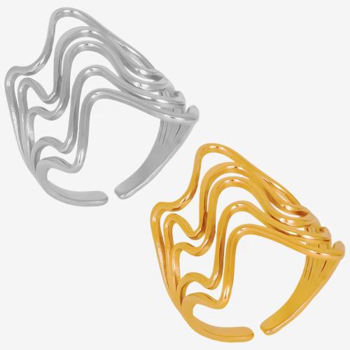 Stainless Steel Finger Ring, 304 Stainless Steel, Vacuum Ion Plating, Adjustable & fashion jewelry & for woman, more colors for choice, Sold By PC