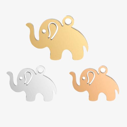 Stainless Steel Animal Pendants, 304 Stainless Steel, Elephant, plated, DIY, more colors for choice, 15x11mm, Sold By PC