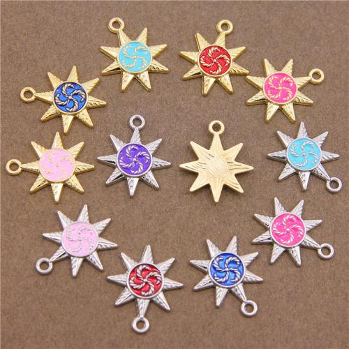 Tibetan Style Enamel Pendants, Sun, plated, DIY, more colors for choice, nickel, lead & cadmium free, 26.50x16.30x2.40mm, 100PCs/Bag, Sold By Bag