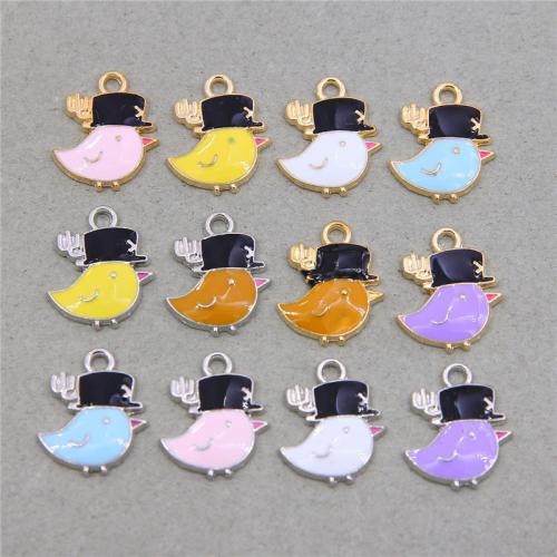 Tibetan Style Enamel Pendants, Chicken, plated, DIY, more colors for choice, nickel, lead & cadmium free, 17x13x2mm, 100PCs/Bag, Sold By Bag