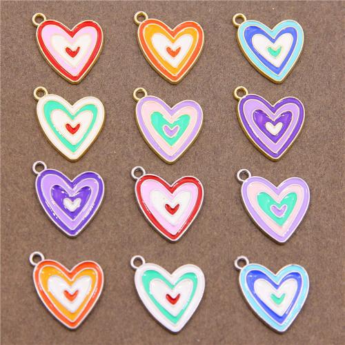 Tibetan Style Enamel Pendants, Heart, plated, DIY, more colors for choice, nickel, lead & cadmium free, 22x17.50x1.50mm, 100PCs/Bag, Sold By Bag