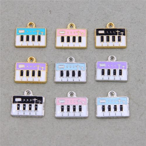 Tibetan Style Enamel Pendants, Piano, plated, DIY, more colors for choice, nickel, lead & cadmium free, 13x14.90x2mm, 100PCs/Bag, Sold By Bag