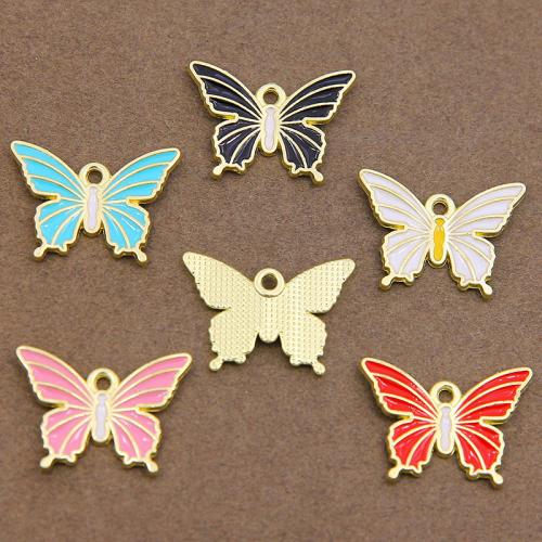 Tibetan Style Enamel Pendants, Butterfly, plated, DIY, more colors for choice, 21x29x3mm, 100PCs/Bag, Sold By Bag