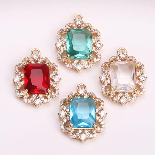 Crystal Pendants, Brass, with Crystal, gold color plated, DIY & with rhinestone, more colors for choice, nickel, lead & cadmium free, 16x20mm, Sold By PC