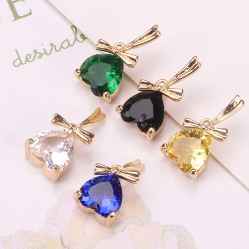 Crystal Pendants, Brass, with Crystal, gold color plated, DIY, more colors for choice, nickel, lead & cadmium free, 7x15mm, Sold By PC