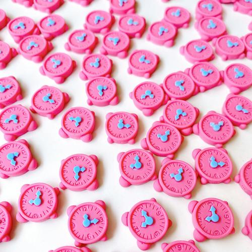 Hair Accessories DIY Findings, Resin, Clock, pink, 10mm, 10PCs/Bag, Sold By Bag