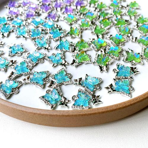 Resin Pendant, Tibetan Style, with Resin, Butterfly, silver color plated, DIY, more colors for choice, nickel, lead & cadmium free, 17x20mm, 10PCs/Bag, Sold By Bag