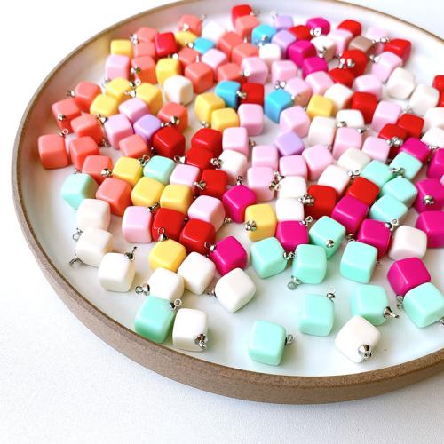 Acrylic Pendants, Square, DIY, more colors for choice, 15mm, 10PCs/Bag, Sold By Bag