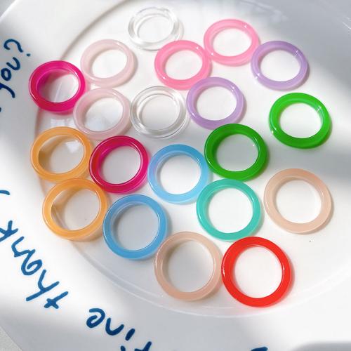 Resin Finger Ring, Round, DIY, more colors for choice, outer diameter is about 2.2x2.2cm and the inner diameter is about 1.7x1.7cm, 10PCs/Bag, Sold By Bag