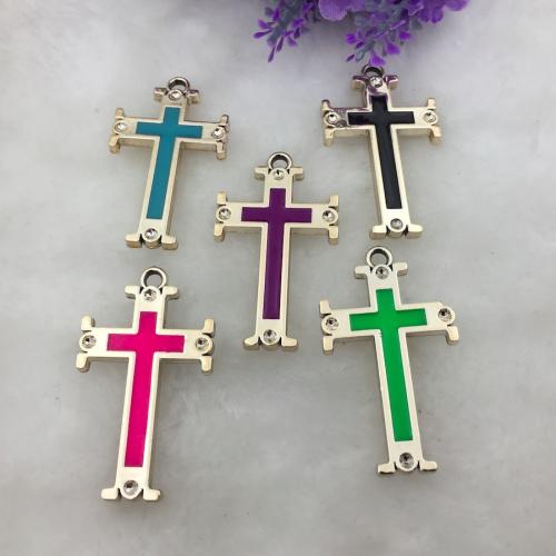 Plastic Pendants, Cross, rose gold color plated, DIY & enamel, more colors for choice, 44.50x25.50x3.50mm, 100PCs/Bag, Sold By Bag