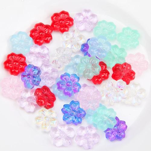 Fashion Glass Beads, Flower, DIY, more colors for choice, 14mm, 50PCs/Bag, Sold By Bag