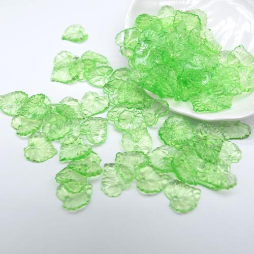 Acrylic Pendants, petals, DIY, green, 15x16mm, 100PCs/Bag, Sold By Bag