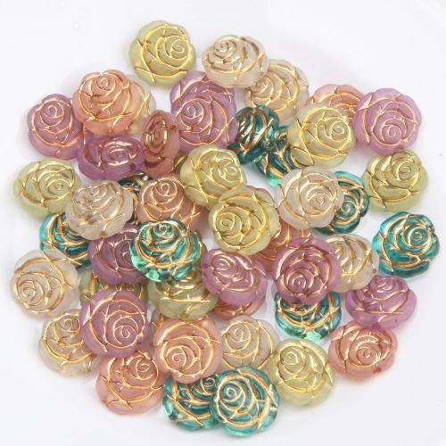 Acrylic Jewelry Beads, Flower, DIY, more colors for choice, 14mm, 50PCs/Bag, Sold By Bag