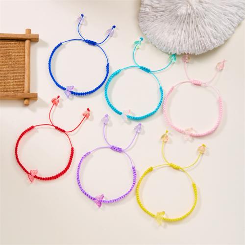 Crystal Bracelets, with Knot Cord, handmade, fashion jewelry & for woman, more colors for choice, Length:6.29-8.66 Inch, Sold By PC