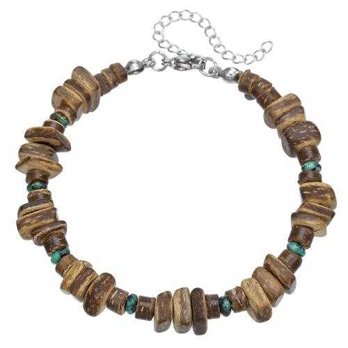 Wood Bracelets, with Stone & 304 Stainless Steel, handmade, fashion jewelry & Unisex & different styles for choice, Sold By PC