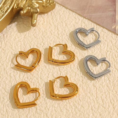 Stainless Steel Lever Back Earring, 304 Stainless Steel, Heart, plated, fashion jewelry & for woman, more colors for choice, Sold By Pair