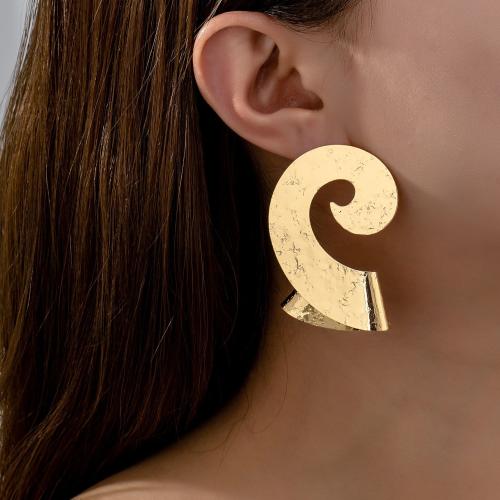 Tibetan Style Stud Earring, plated, for woman, gold, Sold By Pair