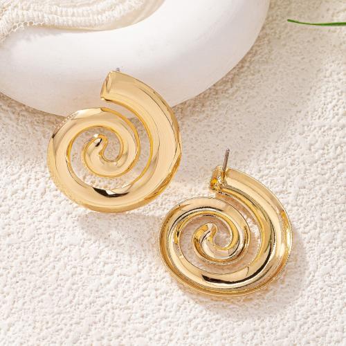 Tibetan Style Stud Earring, plated, for woman, gold, Sold By Pair