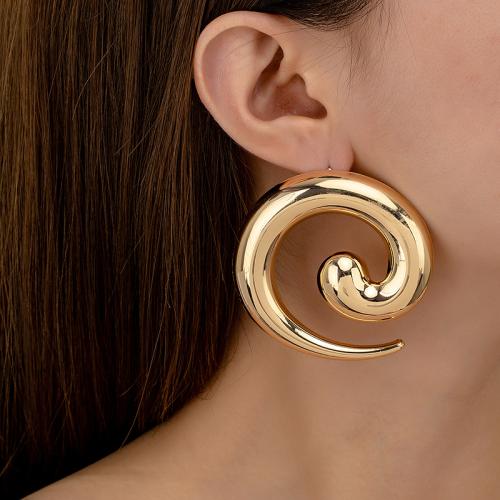 Tibetan Style Stud Earring, plated, for woman, gold, Sold By Pair