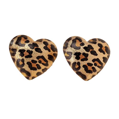 Tibetan Style Stud Earring, Heart, plated, for woman, gold, Sold By Pair