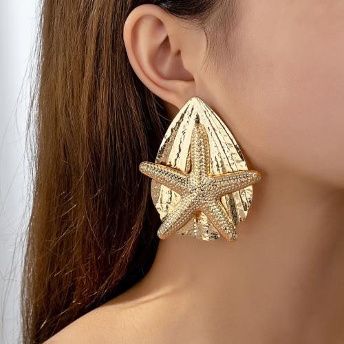 Tibetan Style Stud Earring, plated, for woman, gold, Sold By Pair