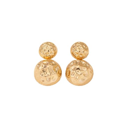 Tibetan Style Stud Earring, plated, for woman, gold, Sold By Pair