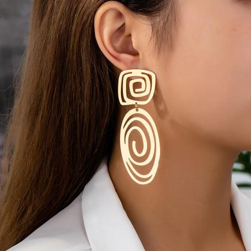 Tibetan Style Stud Earring, plated, for woman, gold, Sold By Pair