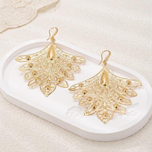 Tibetan Style Drop Earrings, plated, for woman, gold, Sold By Pair