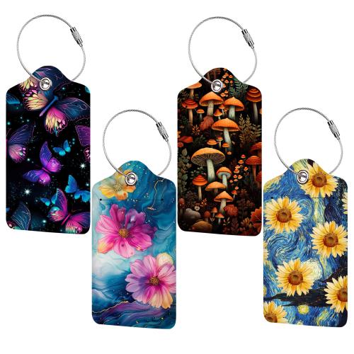 PU Leather Luggage Tag, portable & multifunctional & different designs for choice, more colors for choice, Sold By PC