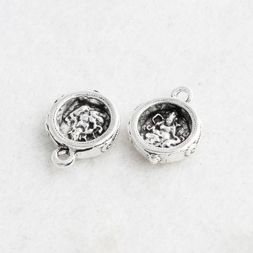 Tibetan Style Pendants, plated, DIY, silver color, 10mm, Hole:Approx 1.6mm, Sold By PC